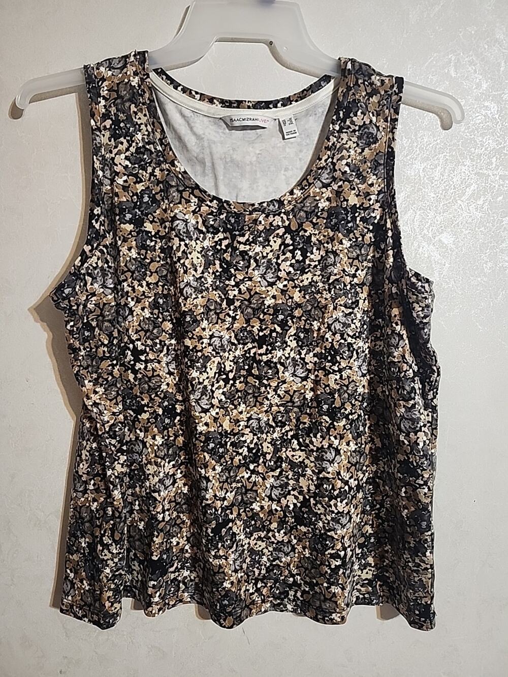 Isaac Mizrahi Live! Womens Scoop Neck Blouse Sleeveless Geometric Floral sz 1X